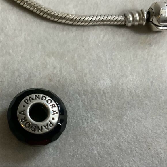 Pandora Black Murano Glass Bead Charm 925 Sterling Silver for European Bracelets - Picture 3 of 3